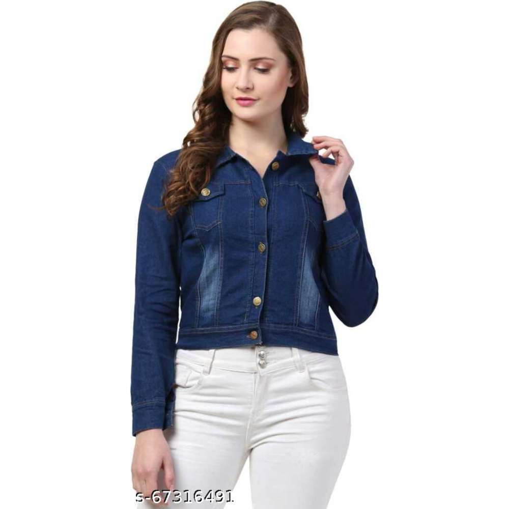 WOMEN DENIM JACKET DARK BLUE