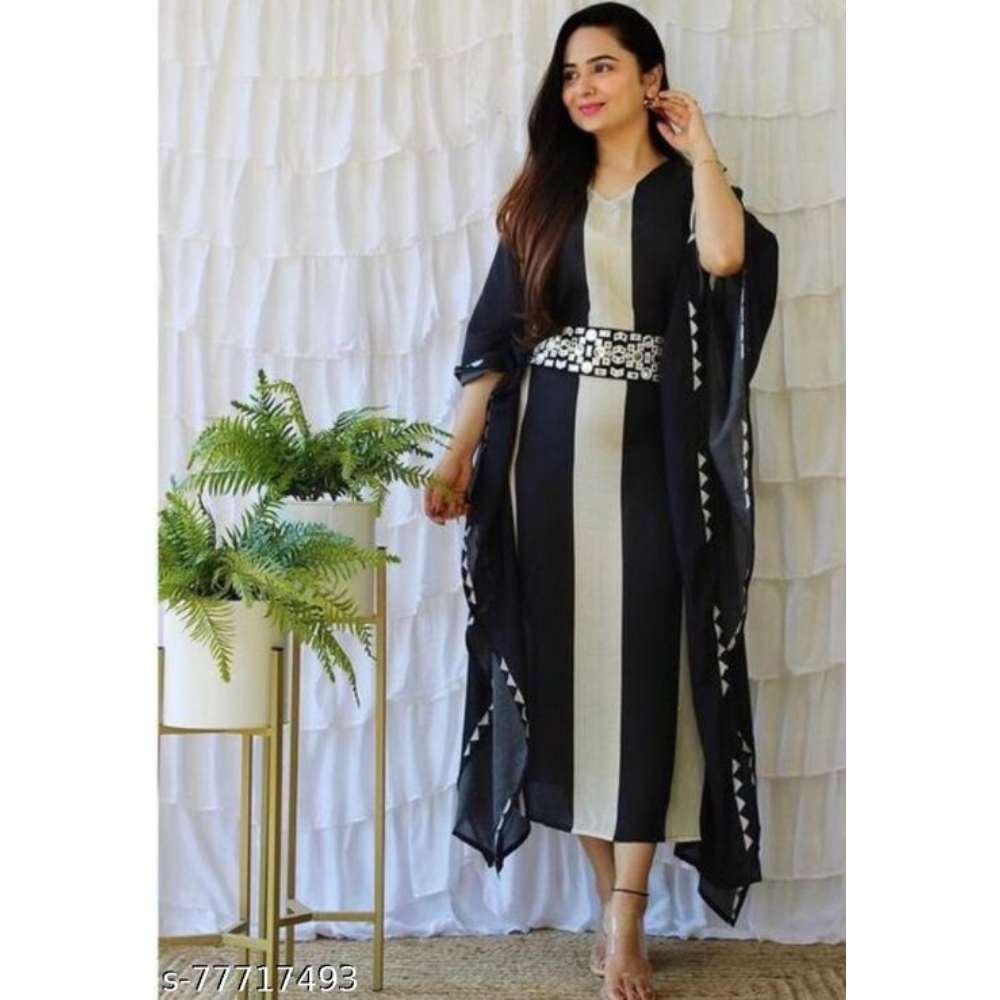 Jaipuri Rayon Printed Kaftan Kurti