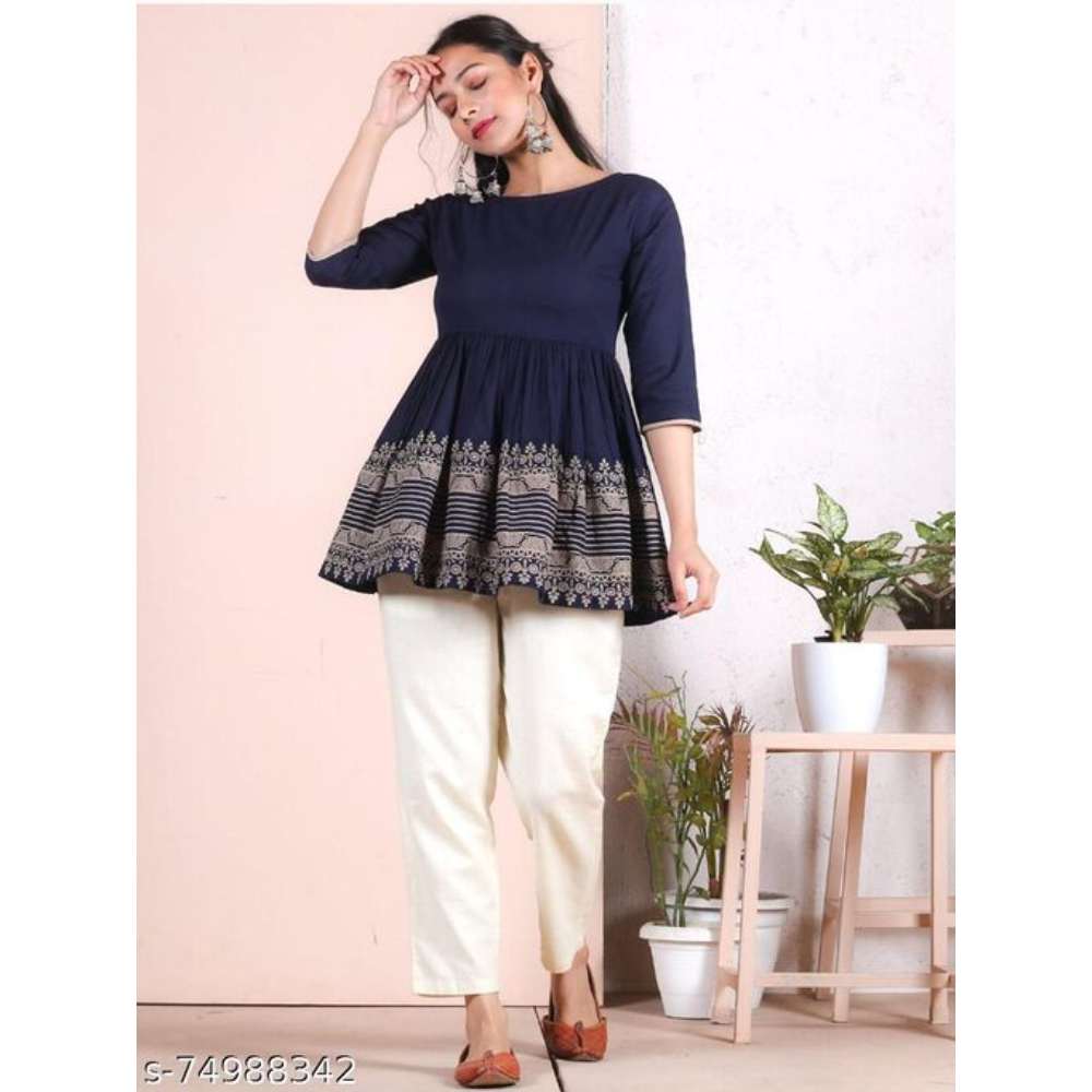 women navy blue top